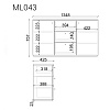 Изображение товара Комод Minimal, ML043, 134,8х42,5х75,7 см, дуб тобакко/морская волна