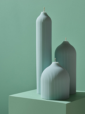 картинка Свеча декоративная мятного цвета из коллекции Edge, 16,5 см от магазина Одежда+