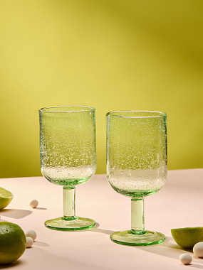 картинка Набор бокалов для вина Flowi, 410 мл, зеленые, 2 шт. от магазина Одежда+