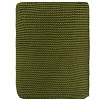 Изображение товара Плед из хлопка жемчужной вязки оливкового цвета из коллекции Essential, 130х180 см