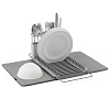 Изображение товара Коврик для сушки посуды с полкой для раковины Udry 51х17х57 см, темно-серый