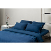 Изображение товара Комплект постельного белья темно-синего цвета с контрастным кантом из коллекции Essential, 200х220 см