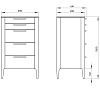 Изображение товара Комод высокий с 5-ю ящиками Type, 45х60х100 см, молочный