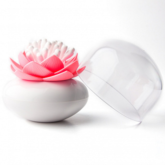 Изображение товара Контейнер для хранения ватных палочек Lotus белый-розовый
