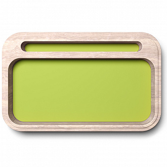 Изображение товара Шкатулка с зеркалом Basic Button, 19,8х31,8x7 см, ясень беленый/лайм