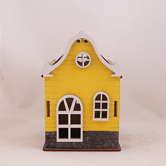 Изображение товара Домик декоративный Шведский домик, 15 см, желтый