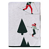 Изображение товара Плед из хлопка с новогодним рисунком Let's Ski из коллекции New Year Essential, 130x180 см