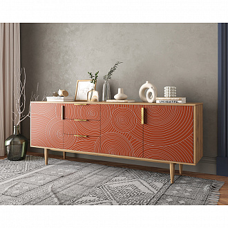 Изображение товара Комод Line, 184х40х74 см, красный