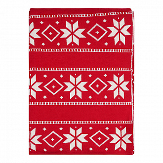 Плед из хлопка с новогодним рисунком Frostwork из коллекции New Year Essential, 130x180 см