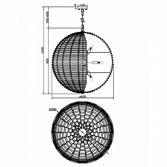 Изображение товара Светильник подвесной Modern, Palla, 12 ламп, Ø40х44,6 см, хром