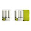 Изображение товара Органайзер для столовых приборов раздвижной DrawerStore™, бело-зеленый