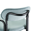 Изображение товара Набор из 2 полубарных стульев Ror, Round, велюр, черный/светло-бирюзовый