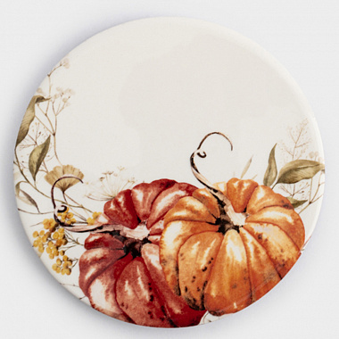 картинка Подставка под кружку Тыквы, Anna Lafarg, Light pumpkin, Ø11 см, белый/оранжевый от магазина Одежда+