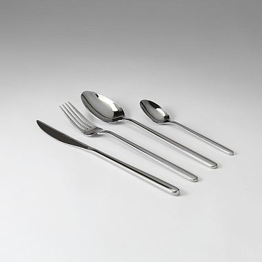 картинка Набор столовых приборов Pure, серебристые глянцевые, 24 пред. от магазина Одежда+