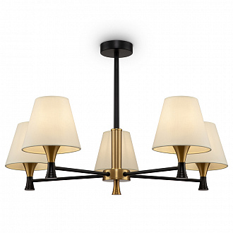 Люстра Modern, 5 ламп, Ø72х38 см, черная/латунь