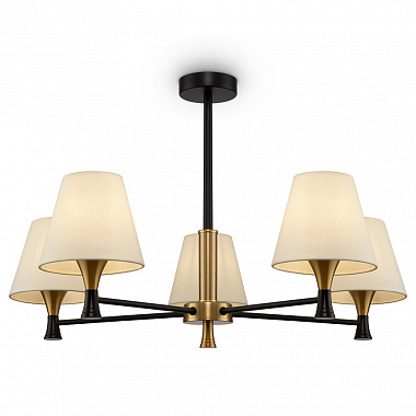 картинка Люстра Modern, 5 ламп, Ø72х38 см, черная/латунь от магазина Одежда+