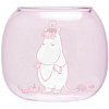 Изображение товара Подсвечник стеклянный Moomin, Фрекен Снорк, 11 см, розовый