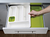Изображение товара Органайзер для столовых приборов раздвижной DrawerStore™, бело-зеленый