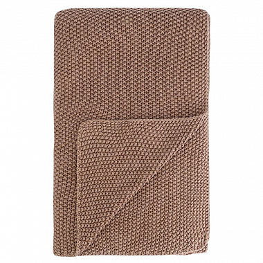 Плед из стираного хлопка цвета мокко из коллекции Essential, 130x180 см, анонс элемента