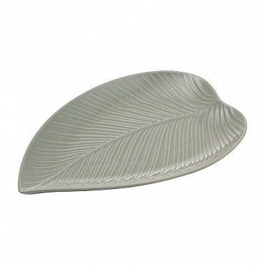 картинка Блюдо сервировочное In The Forest Leaf, 20,5х31,5 см, серо-зеленое от магазина Одежда+