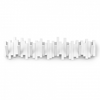 Вешалка настенная Sticks, 72 см, 8 крючков, белая