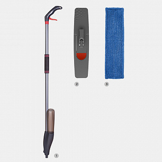Изображение товара Швабра для мытья пола с распылителем, телескопической ручкой 130 см и насадкой
