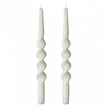 картинка Набор из двух свечей светло-серого цвета из коллекции Essential, 35 см от магазина Одежда+