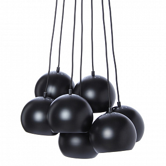 Изображение товара Люстра Ball, 7 плафонов, 120 см, черная матовая, черный шнур