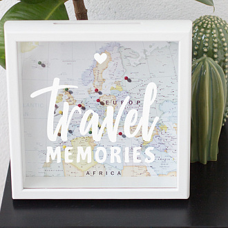 Изображение товара Рамка-копилка Продбюро, Travel Memories, Карта Европы, 25х25 см, светлая