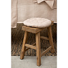 Изображение товара Подушка на стул круглая из стираного льна бежевого цвета из коллекции Essential, 40х40x4 см