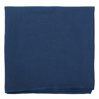 Изображение товара Скатерть из стираного льна синего цвета из коллекции Essential, 170х170 см