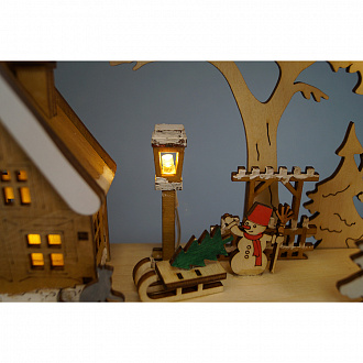 Изображение товара Светильник декоративный Зимний дворик, на батарейках, 23 см