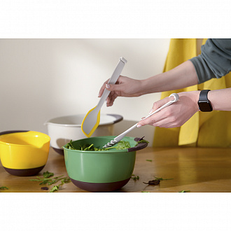 Изображение товара Щипцы кухонные многофункциональные Synn, 28,5 см, светло-серые/желтые