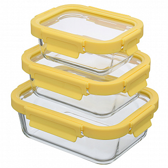Изображение товара Набор контейнеров для запекания и хранения Smart Solutions, желтый, 3 шт.