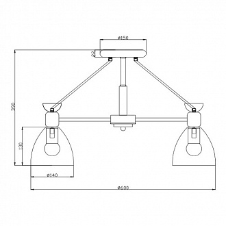 Изображение товара Светильник потолочный Modern, Delia, 3 лампы, Ø60х39 см, белый
