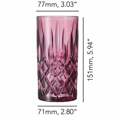 картинка Набор высоких стаканов Noblesse, 395 мл, 2 шт., малиновый от магазина Одежда+