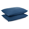 Изображение товара Комплект постельного белья полутораспальный темно-синего цвета из органического стираного хлопка из коллекции Essential
