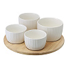Изображение товара Менажница Soft Ripples, Dual Glazing, на деревянной подставке, 4 чаши