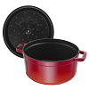 Изображение товара Кастрюля Staub, круглая, 22 см, 2,6 л, вишневая