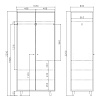 Изображение товара Шкаф Twin, TW211, 103х60х225 см, натуральный дуб/дымчатый кварц