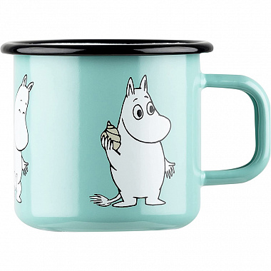 картинка Кружка эмалированная Moomin Retro, Мумми-Тролль, 370 мл, мятная от магазина Одежда+