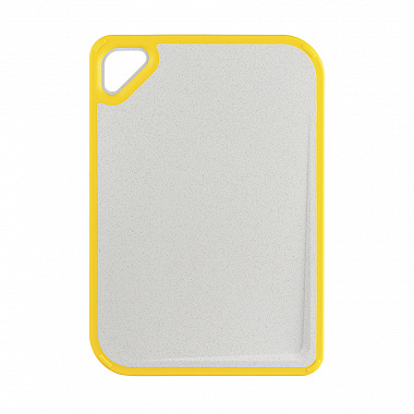 картинка Доска разделочная из пшеничного волокна Homi, 29х20 см, светло-серая с желтым кантом от магазина Одежда+