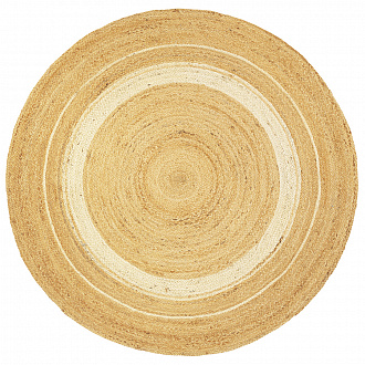 Изображение товара Ковер из джута круглый с вставками белого цвета из коллекции Ethnic, 150см