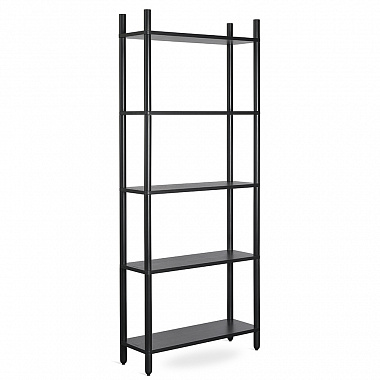 картинка Стеллаж Saga, Set001, 5 полок, 92х33х222 см, черный от магазина Одежда+