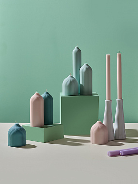 картинка Свеча декоративная бирюзового цвета из коллекции Edge, 10,5см от магазина Одежда+