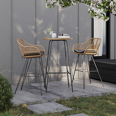 Набор барной мебели Vetle: столик Ø60 см и стул полубарный Vetle Bent, 2 шт., анонс элемента