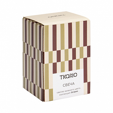картинка Свеча в полоску светло-зеленого цвета из коллекции Stripes, 10см от магазина Одежда+