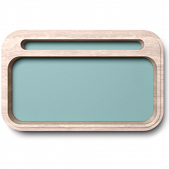 Изображение товара Шкатулка с зеркалом Basic Button, 19,8х31,8x7 см, ясень беленый/нежно-голубой