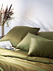 Изображение товара Комплект постельного белья из премиального сатина оливкового цвета из коллекции Essential, 150х200 с
