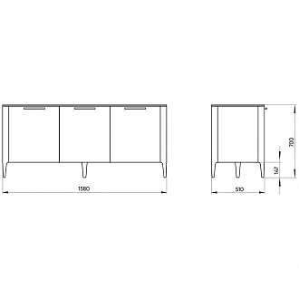 Изображение товара Тумба Type, 51х158х70 см, белая